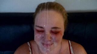 Cum! Amateur Wife Facial Compilation