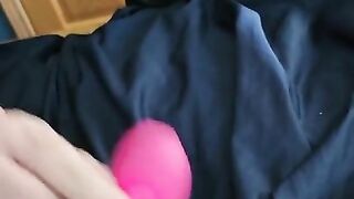 Fucking her tight pussy with a toy