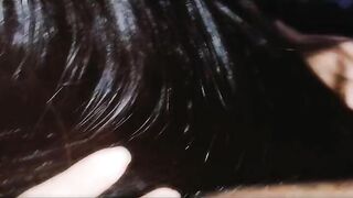 Amature long hair Hairjob and Fuck. Her long hair flaunting and fucked from behind on 4k quality