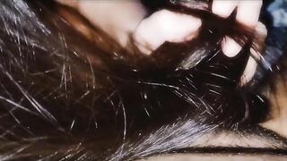 Amature long hair Hairjob and Fuck. Her long hair flaunting and fucked from behind on 4k quality