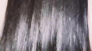 Amature long hair Hairjob and Fuck. Her long hair flaunting and fucked from behind on 4k quality