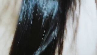 Amature long hair Hairjob and Fuck. Her long hair flaunting and fucked from behind on 4k quality