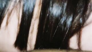 Amature long hair Hairjob and Fuck. Her long hair flaunting and fucked from behind on 4k quality