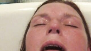 Mistress Wriggler having the most insane orgasm in the bath