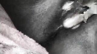 Ethiopian Mom masturbates until she cums.