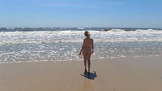 Emily Sky Nude on Public Beach