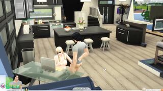 Beautiful big ass blonde gives me an oral on webcam. [Sims 4]