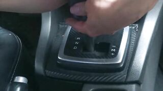 Slut jumps on the gearshift knob