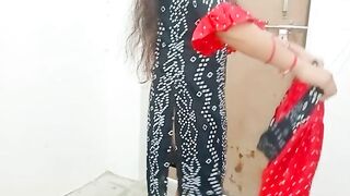 Indian bhabhi changing clothes in her room