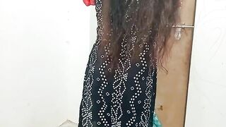 Indian bhabhi changing clothes in her room