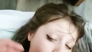 Using her mouth as a fuck toy and finish in her pussy