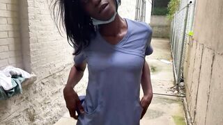 Nurse gone wild in a hood near you has some hardcore outdoor sex