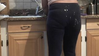 Stepmom almost caught me cumming on her ass.