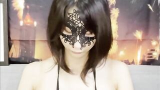 Mask Crossdressing with Dildo Swallow