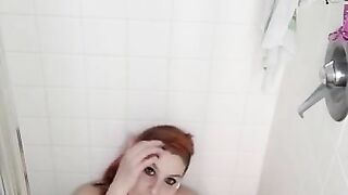 Dirty horny pawg can't help herself in the shower