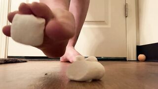 WAM Foot Crushing Marshmallows FOOD Fetish Foot Teaser