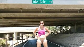 Milf flashing on bike path