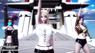 [MMD] CLC - Helicopter Ahri Akali Kaisa Seraphine Sexy Kpop Dance League of Legends KDA