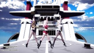 [MMD] CLC - Helicopter Ahri Akali Kaisa Seraphine Sexy Kpop Dance League of Legends KDA