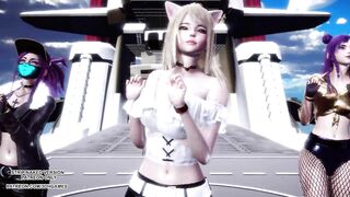 [MMD] CLC - Helicopter Ahri Akali Kaisa Seraphine Sexy Kpop Dance League of Legends KDA