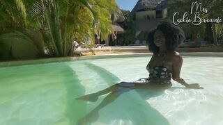 Stunning Ebony Model, poolside teaser!, damn Mrs Cookie Brownie is FIRE!!!