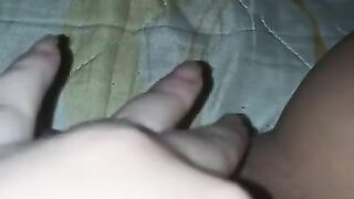 Female masturbation with pussy fluid