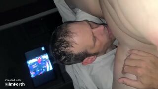 Eating my wife's pussy while she sits on my face.