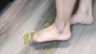 Smashing Green Grapes with My Feet and Toes!