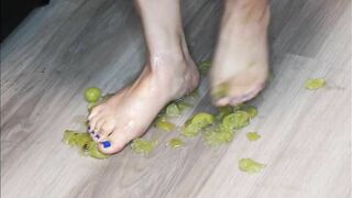 Smashing Green Grapes with My Feet and Toes!