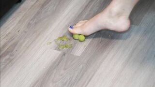 Smashing Green Grapes with My Feet and Toes!