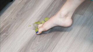 Smashing Green Grapes with My Feet and Toes!