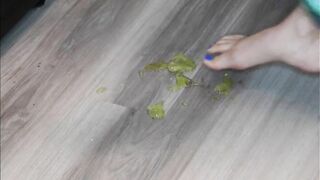 Smashing Green Grapes with My Feet and Toes!