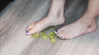 Smashing Green Grapes with My Feet and Toes!