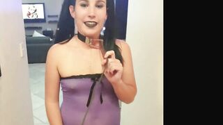 Pigtailed black lips lingerie emo slut golden shower, face fuck, belt ass spanking