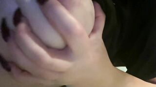 HORNY GIRL is playing with PERKY NIPPLES in her bed !!! REAL HOMEMADE video