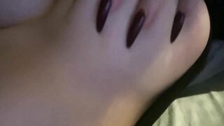 HORNY GIRL is playing with PERKY NIPPLES in her bed !!! REAL HOMEMADE video