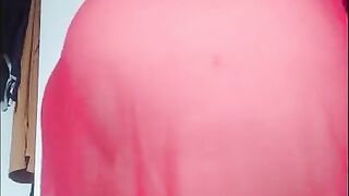 Nice booty curvy milf pregnant amateur wife on homemade video in see through red lingerie - big ass