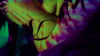 Psychedelic Lesbian Passionate Kissing & Grinding