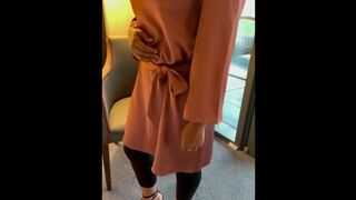 Pakistani wife walking in heels showing her pedicured feet