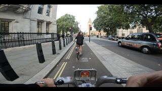 London Bike Ride in Mesh Outfit