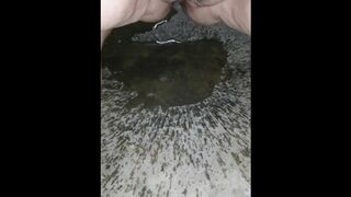 Peeing on concrete