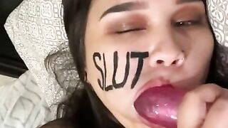 Thick, 5’3 Asian SUCKING & FUCKING a 10 inch Dildo????!! #HighAF