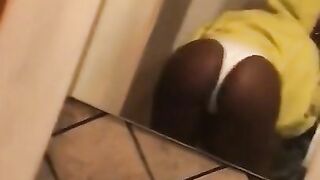 Getting sloppy top in the restaurant bathroom from cheating ebony thot