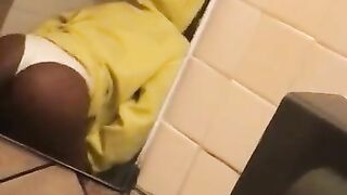 Getting sloppy top in the restaurant bathroom from cheating ebony thot