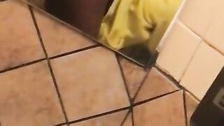 Getting sloppy top in the restaurant bathroom from cheating ebony thot