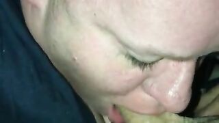 Bbw gives sloppy bj in big tits