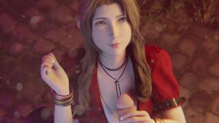 Aerith Deep Blowjob Huge Dick Cum On Face Huge Cum Load | Final Fantasy