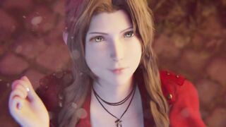 Aerith Deep Blowjob Huge Dick Cum On Face Huge Cum Load | Final Fantasy