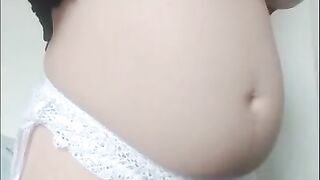 Pregnant woman in see through sexy lingerie - hot amateur homemade video - wife pregnancy stomach