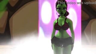 A green big booty alien steps out of a portal for some bbc sex - AI powered voice overs